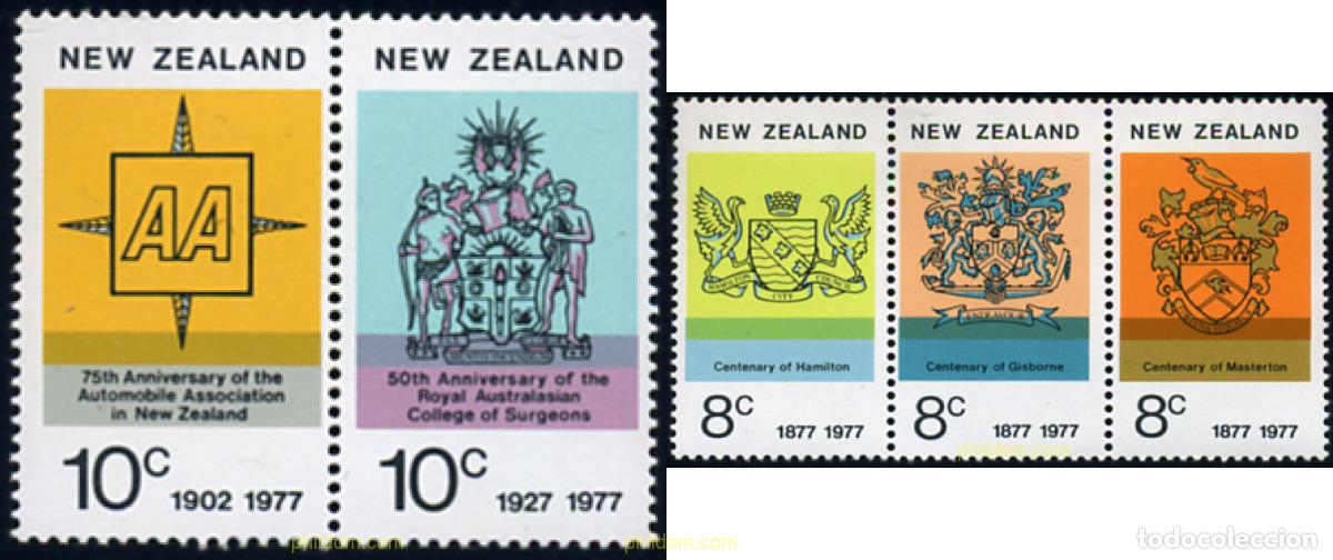 Sellos: 6850 MNH NUEVA ZELANDA 1977 ANIVERSARIOS VARIOS