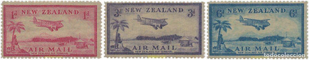 Sellos: 367677 HINGED NUEVA ZELANDA 1935 VUELO POSTAL
