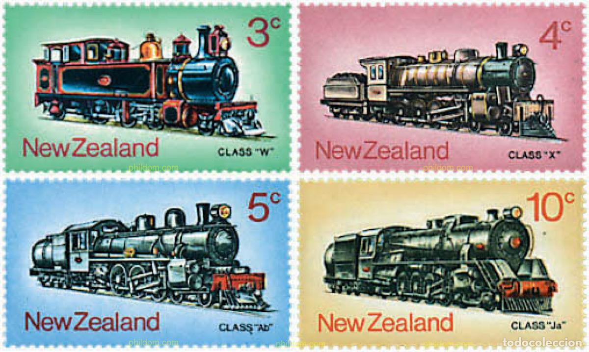 Sellos: 56775 MNH NUEVA ZELANDA 1973 LOCOMOTORAS DE VAPOR
