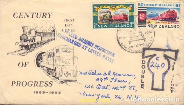 Sellos: 391415 MNH NUEVA ZELANDA 1963 CENTENARIO DEL FERROCARRIL