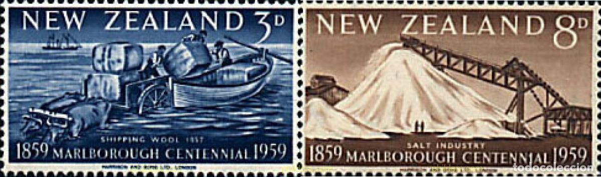 Sellos: 660618 MNH NUEVA ZELANDA 1959 CENTENARIO DE LA PROVINCIA DE MARLBOROUGH