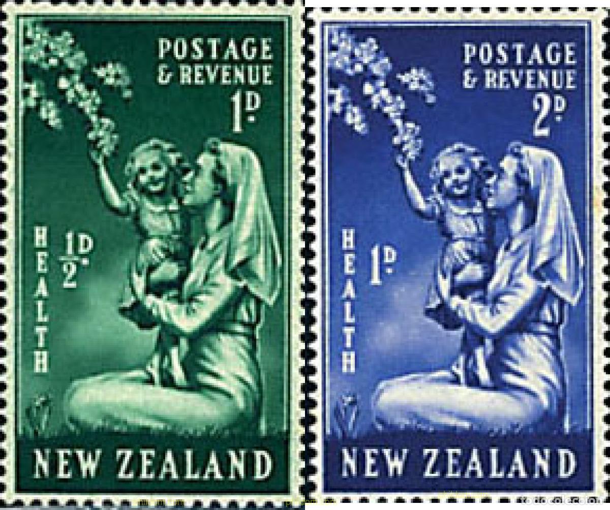 Sellos: 94985 MNH NUEVA ZELANDA 1949 PRO SALUD INFANTIL