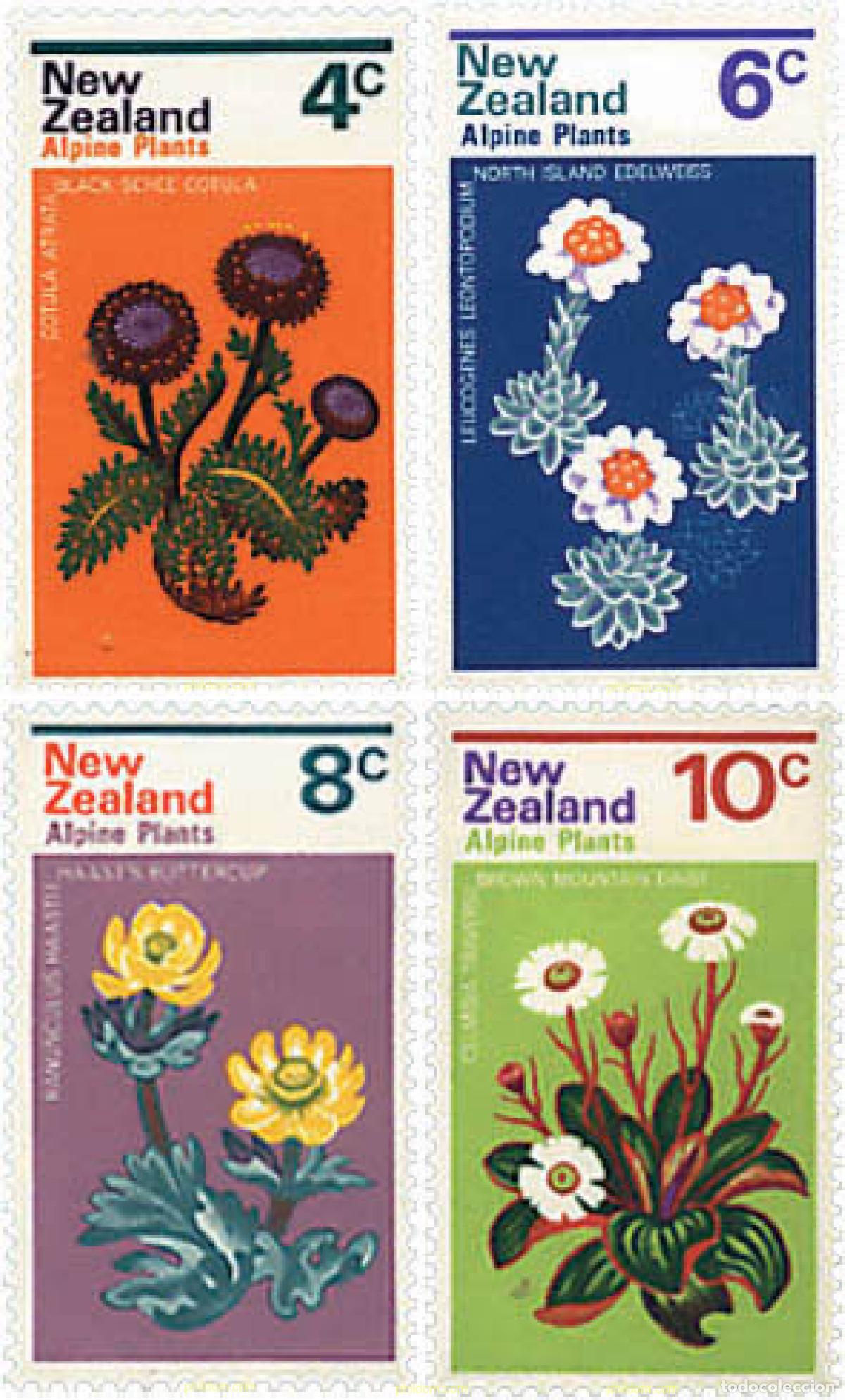 Sellos: 95010 MNH NUEVA ZELANDA 1972 FLORES DE MONTA&Ntilde;A