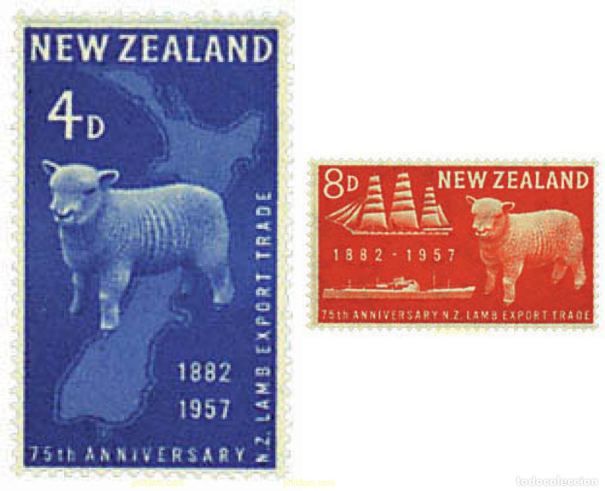 Sellos: 44627 MNH NUEVA ZELANDA 1957 75 ANIVERSARIO DE LA EXPORTACION DE CARNE