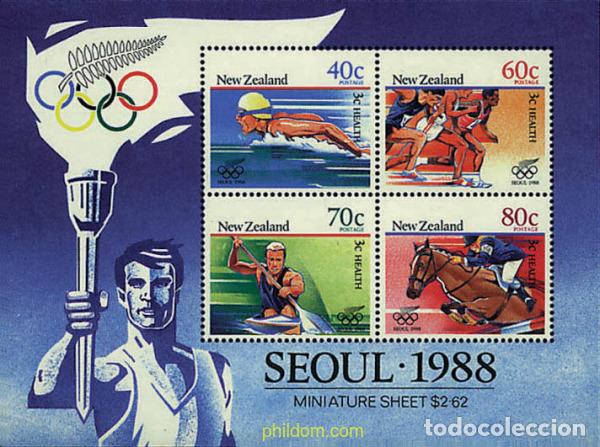 Sellos: 70215 MNH NUEVA ZELANDA 1988 24 JUEGOS OLIMPICOS VERANO SEUL 1988