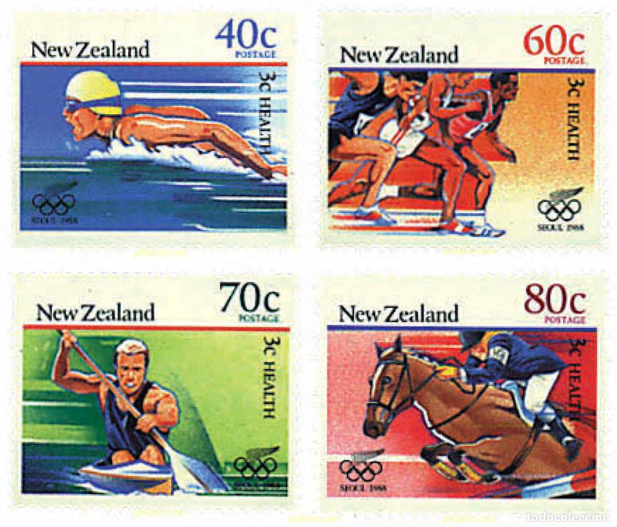 Sellos: 71510 MNH NUEVA ZELANDA 1988 24 JUEGOS OLIMPICOS VERANO SEUL 1988