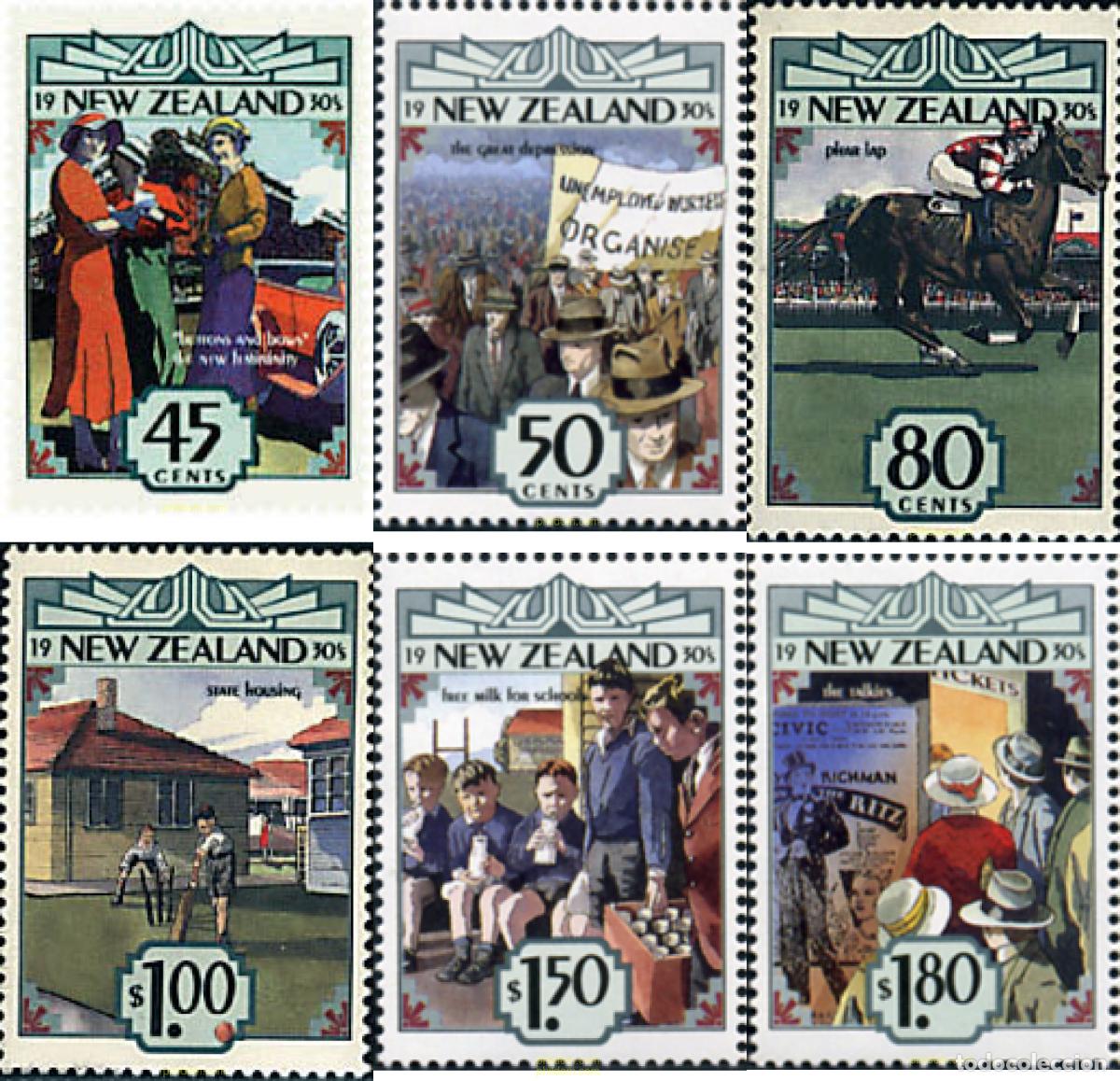 Sellos: 45468 MNH NUEVA ZELANDA 1993 LA NUEVA ZELANDA DE LOS A&Ntilde;OS 30