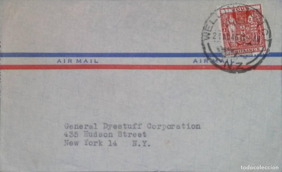 Sellos: O) 1946 NEW ZEALAND, WELLINGTON N. Z. POSTAL FISCAL STAMP - COAT OF ARMS SCT AR 35 4sh, CIRCULATED T