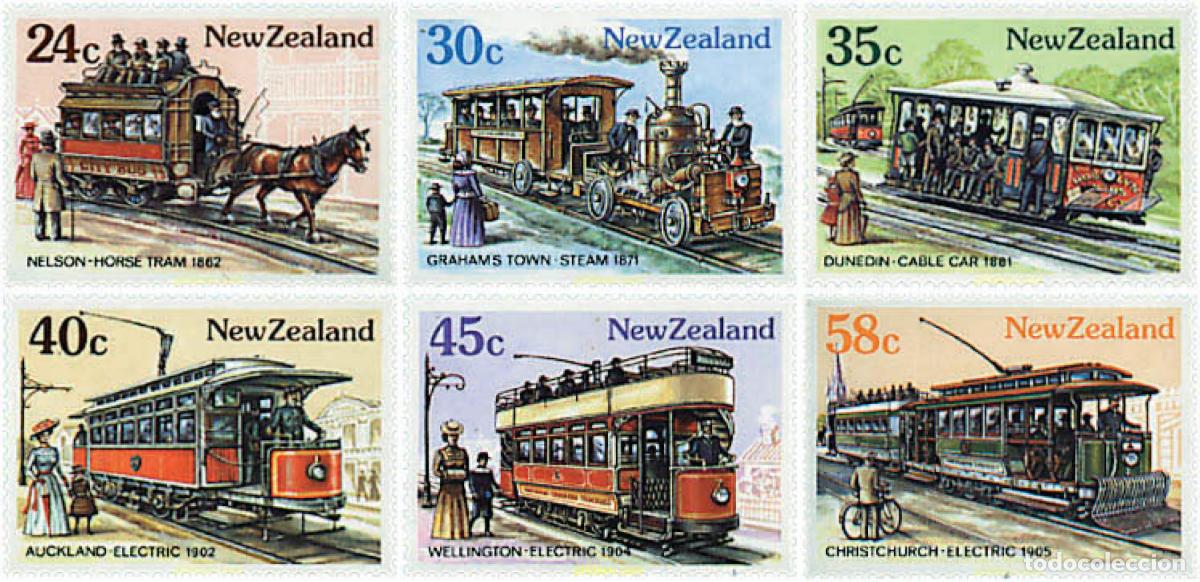 Sellos: 56779 MNH NUEVA ZELANDA 1985 TRANVIAS ANTIGUOS