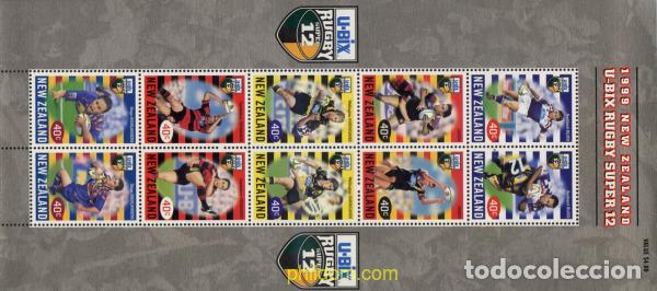 Sellos: 276352 MNH NUEVA ZELANDA 1999 U-BIX RUGBY SUPER 12