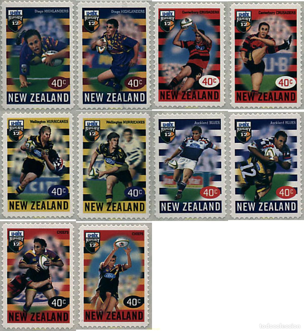 Sellos: 44742 MNH NUEVA ZELANDA 1999 U-BIX RUGBY SUPER 12