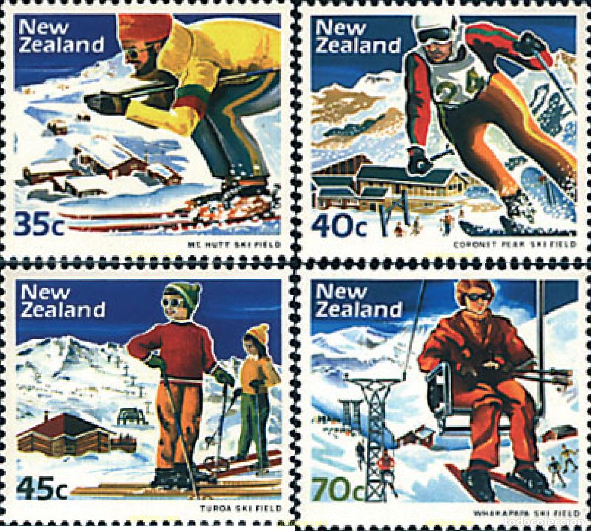 Sellos: 44666 MNH NUEVA ZELANDA 1984 ESTACIONES DE ESQUI