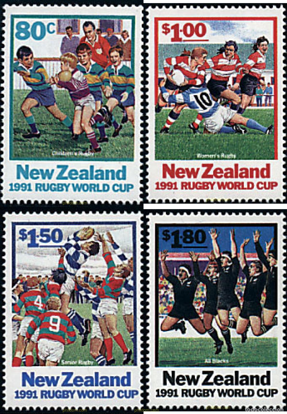 Sellos: 44693 MNH NUEVA ZELANDA 1991 COPA DEL MUNDO DE RUGBY