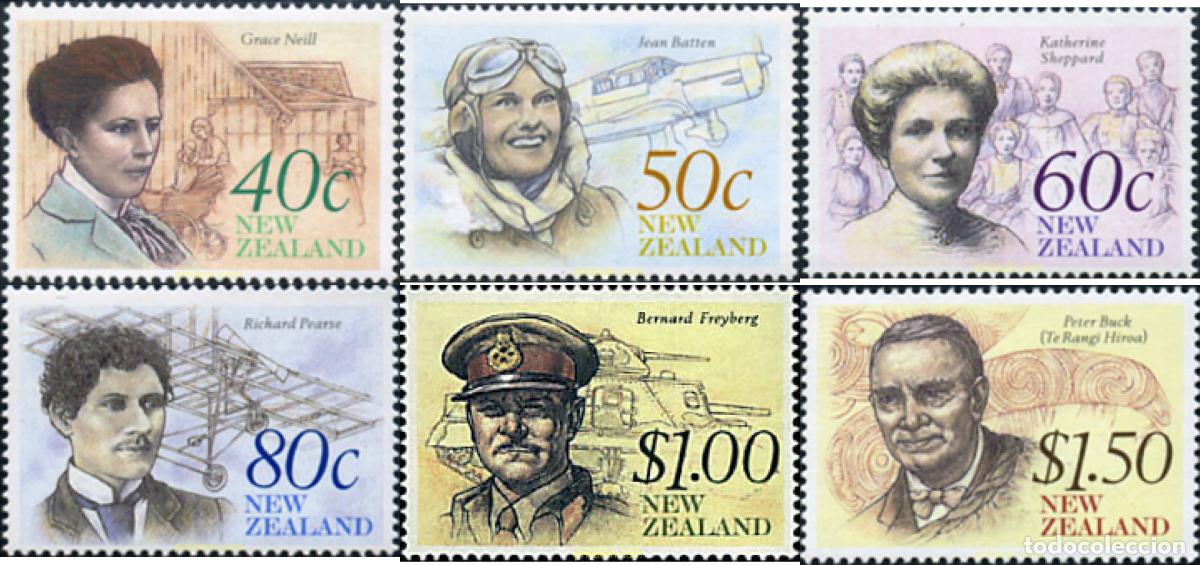 Sellos: 45464 MNH NUEVA ZELANDA 1990 PERSONAJES NEOZELANDESES