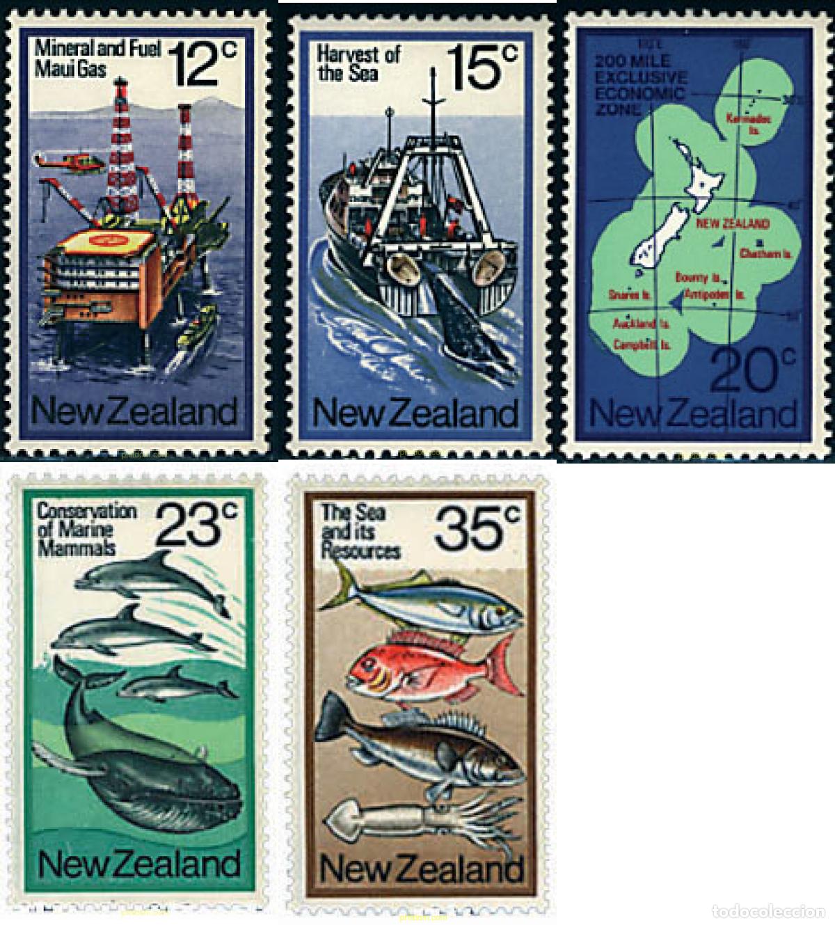Sellos: 63472 MNH NUEVA ZELANDA 1978 RECURSOS DE LA MAR. ZONA ECONOMICA DE NUEVA ZELANDA