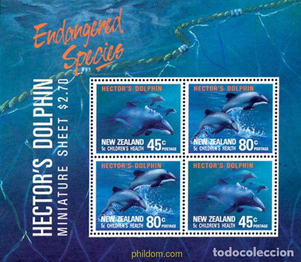 Sellos: 44700 MNH NUEVA ZELANDA 1991 EN BENEFICIO DE LA SALUD DE LOS NI&Ntilde;OS. DELFIN HECTOR