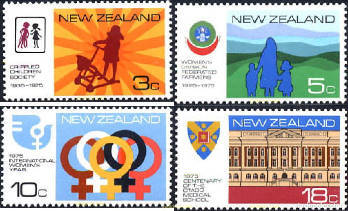 Sellos: 173423 MNH NUEVA ZELANDA 1975 ANIVERSARIOS VARIOS