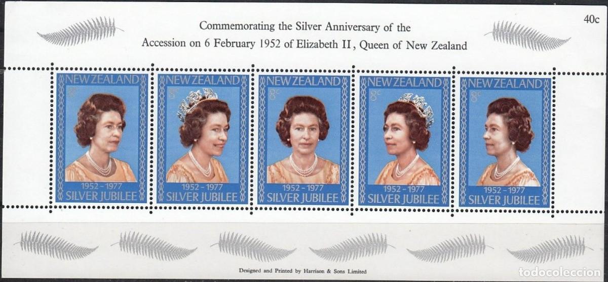 Sellos: NEW ZEALAND 1977 SHEET MNH QUEEN ELIZABETH II REALEZA ROYALTY
