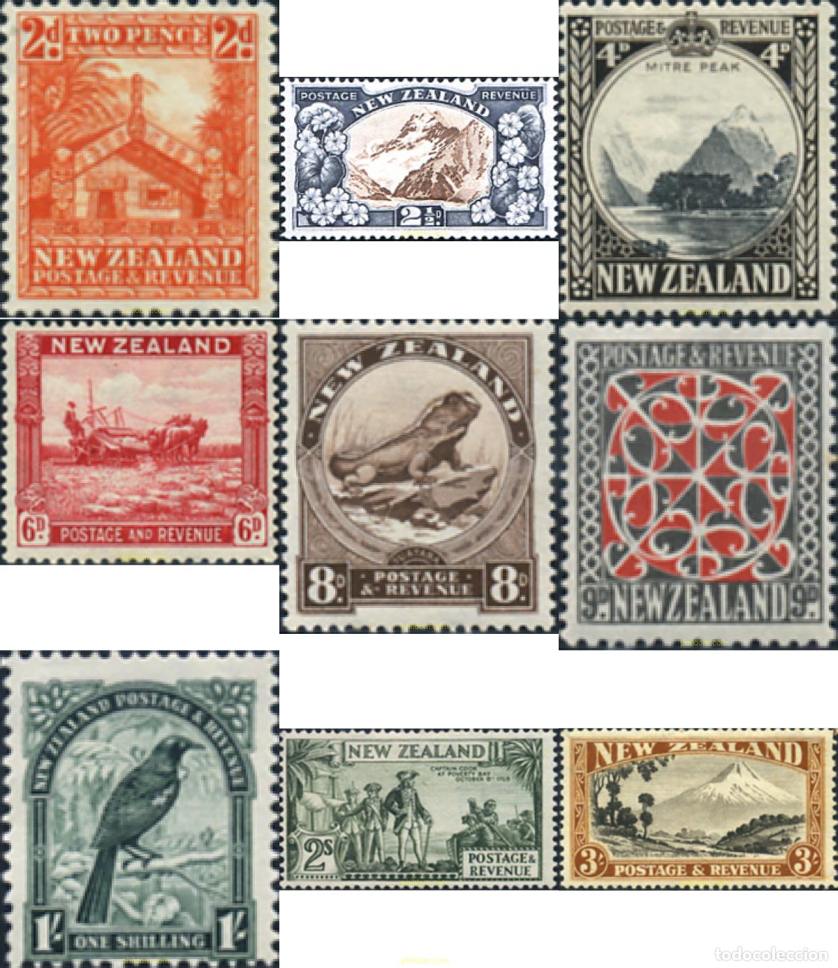 Sellos: 370070 MNH NUEVA ZELANDA 1936 MOTIVOS VARIOS