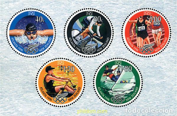Sellos: 136958 MNH NUEVA ZELANDA 1996 26 JUEGOS OLIMPICOS VERANO ATLANTA 1996 - CENTENARIO DE LOS JUEGOS OL