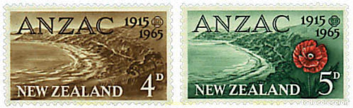 Sellos: 94995 MNH NUEVA ZELANDA 1965 50 ANIVERSARIO DE LA LLEGADA DE LAS TROPAS ANZAC A EUROPA