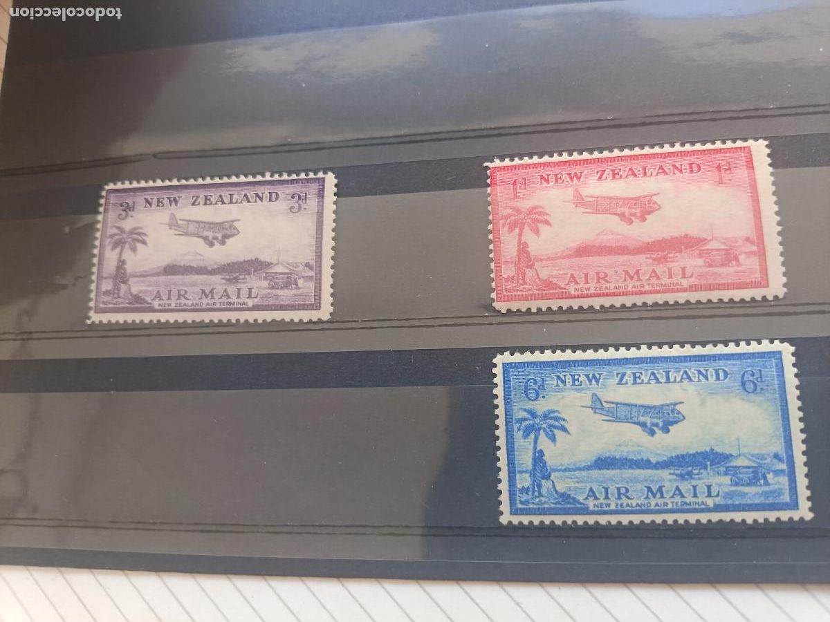 Sellos: Nueva Zelanda. Sellos a&eacute;reos. Correo a&eacute;reo. Nuevos perfectos sin se&ntilde;al de fijasellos, 1935 Airmail