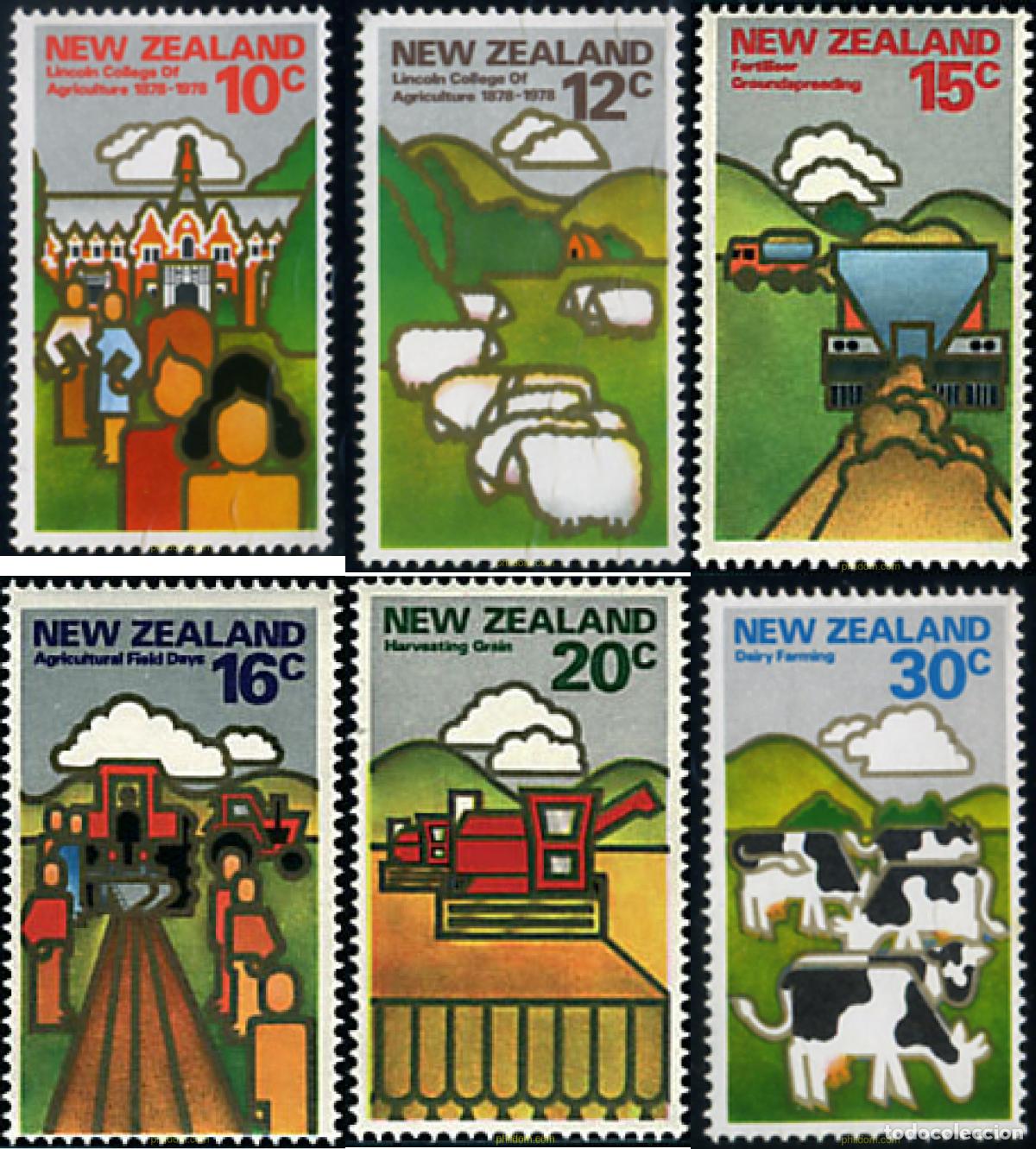 Sellos: 45442 MNH NUEVA ZELANDA 1978 CENTENARIO DEL COLEGIO LINCOLN DE AGRICULTURA