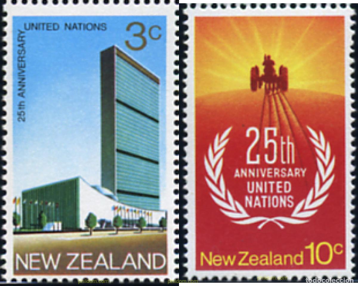 Sellos: 45438 MNH NUEVA ZELANDA 1970 25 ANIVERSARIO DE LAS NACIONES UNIDAS
