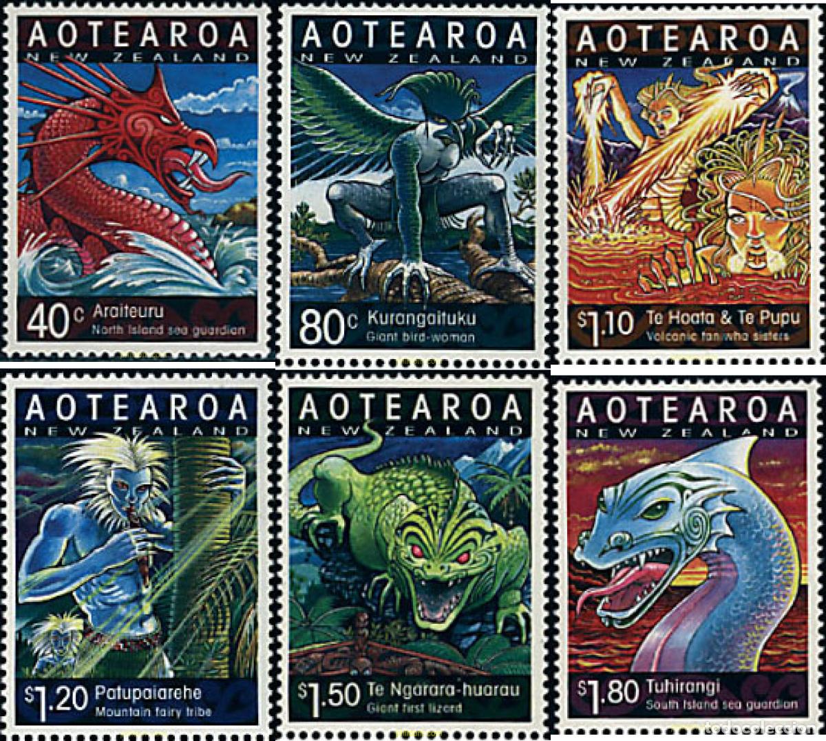 Sellos: 95585 MNH NUEVA ZELANDA 2000 A&Ntilde;O LUNAR CHINO - A&Ntilde;O DEL DRAGON