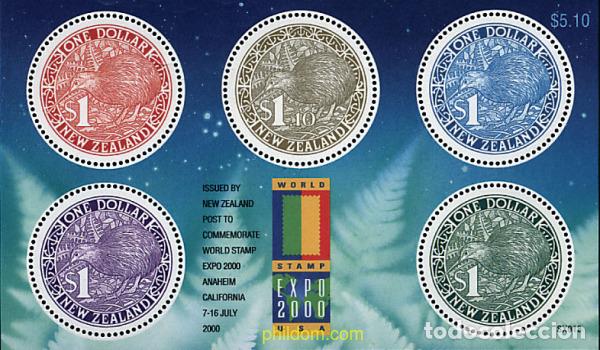 Sellos: 74740 MNH NUEVA ZELANDA 2000 WORLD STAMP EXPO 2000. EXPOSICION FILATELICA INTERNACIONAL