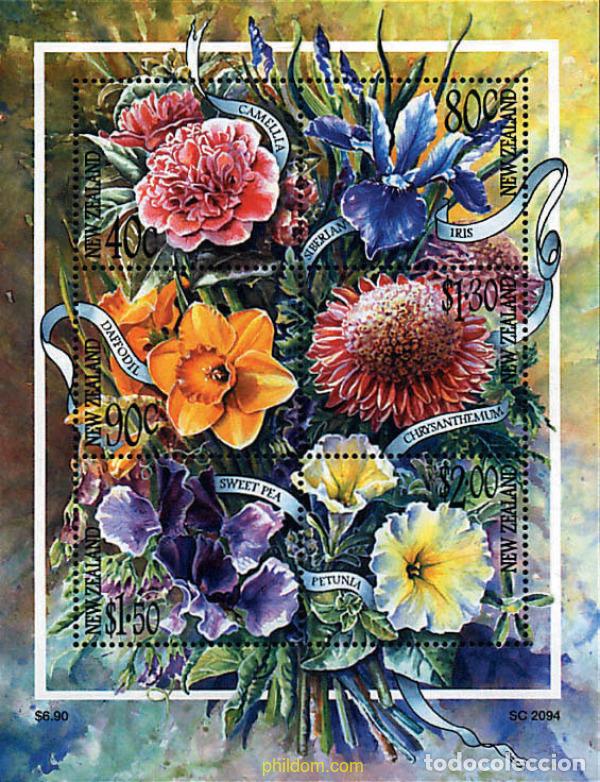 Sellos: 349446 MNH NUEVA ZELANDA 2001 FLORES DE JARDIN