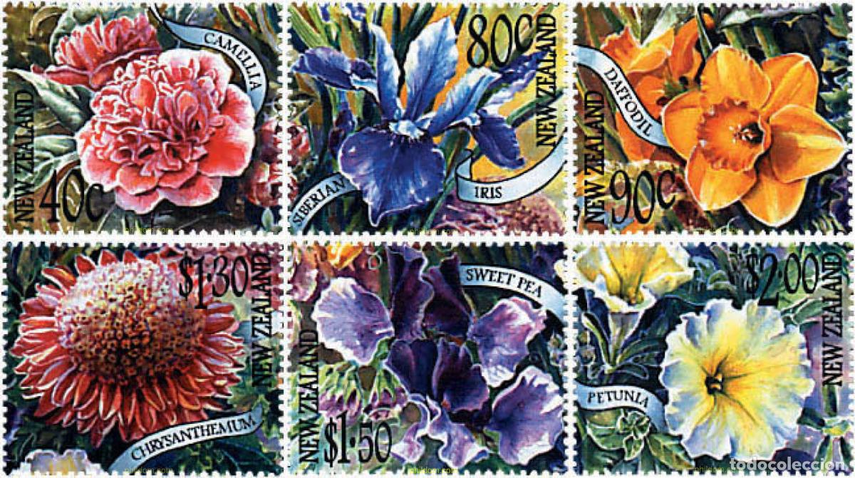 Sellos: 95070 MNH NUEVA ZELANDA 2001 FLORES DE JARDIN
