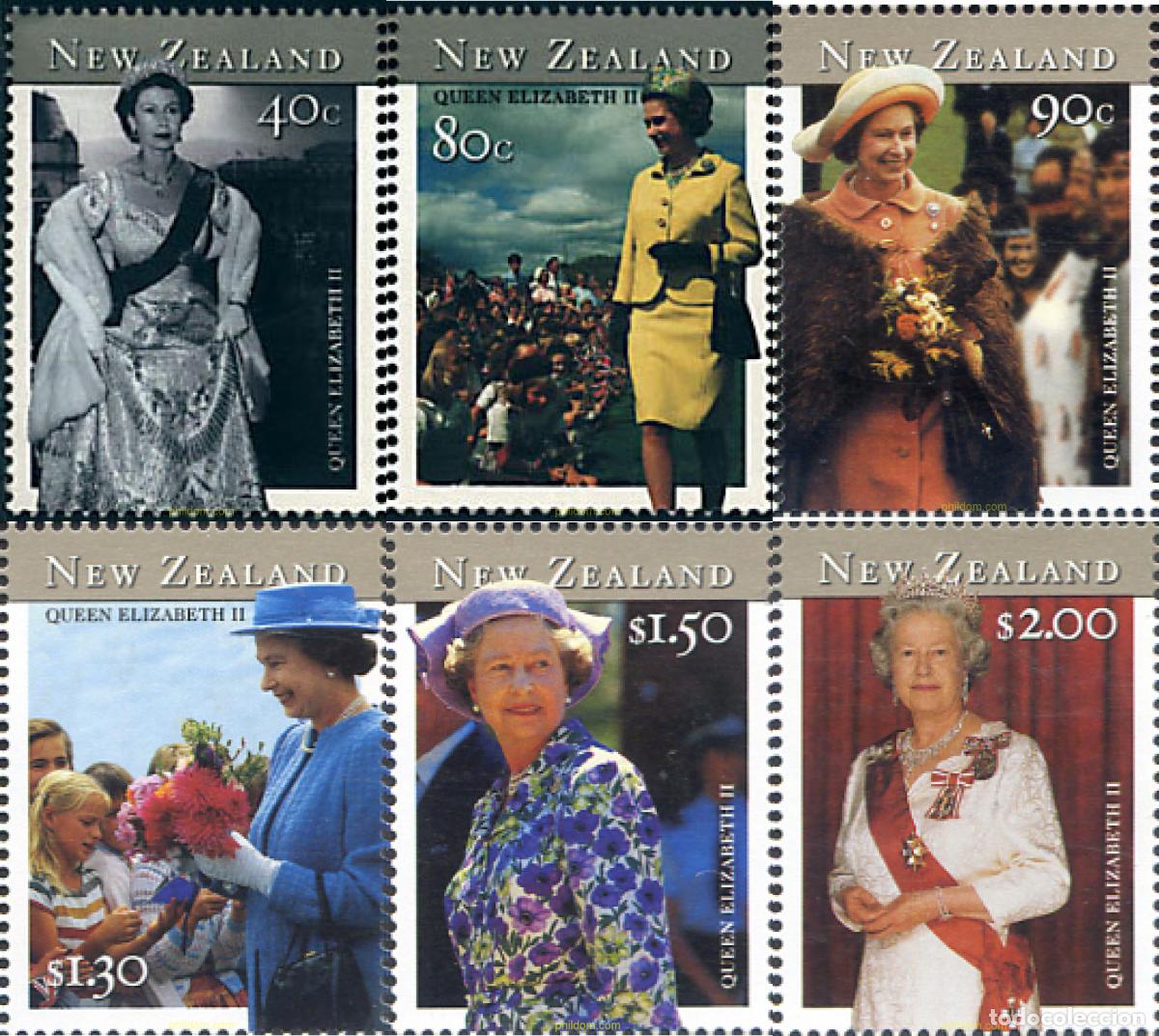 Sellos: 80528 MNH NUEVA ZELANDA 2001 75 ANIVERSARIO DE LA REINA ISABEL II