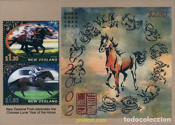 Sellos: 88290 MNH NUEVA ZELANDA 2002 A&Ntilde;O LUNAR CHINO - A&Ntilde;O DEL CABALLO