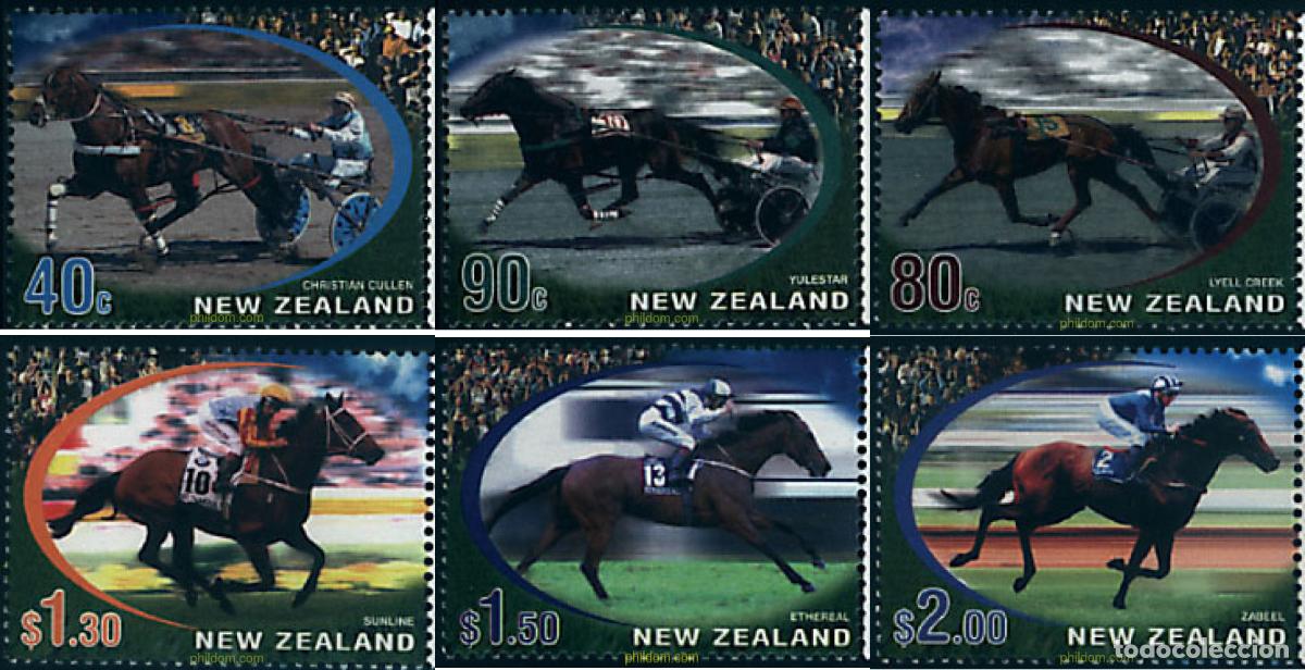 Sellos: 88289 MNH NUEVA ZELANDA 2002 CABALLOS DE CARRERAS