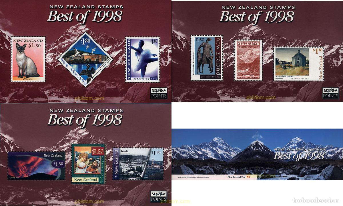 Sellos: 364979 MNH NUEVA ZELANDA 1999 LOS MEJORES SELLOS DEL A&Ntilde;O 1998