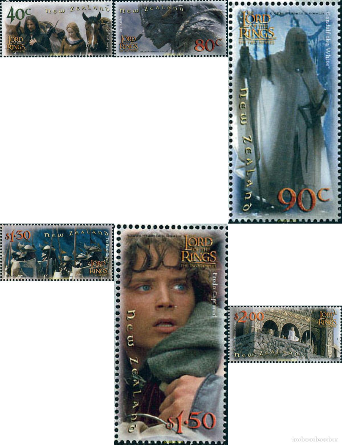 Sellos: 110410 MNH NUEVA ZELANDA 2002 EL SE&Ntilde;OR DE LOS ANILLOS