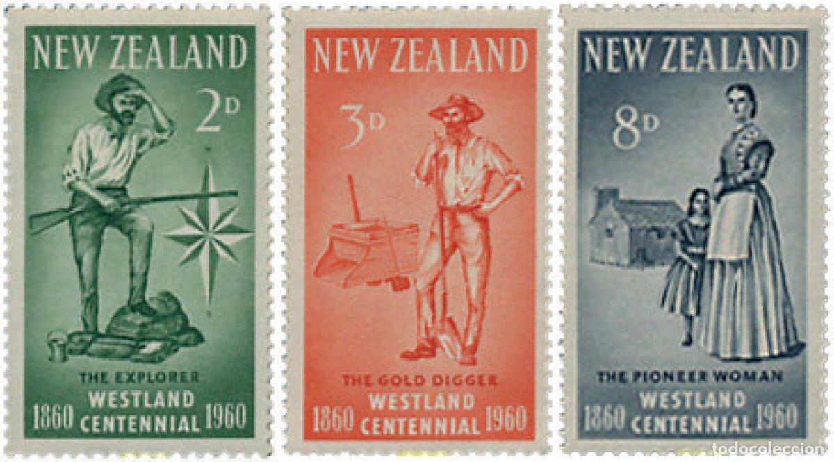 Sellos: 134480 MNH NUEVA ZELANDA 1960 CENTENARIO DE LA PROVINCIA DE WESTLAND