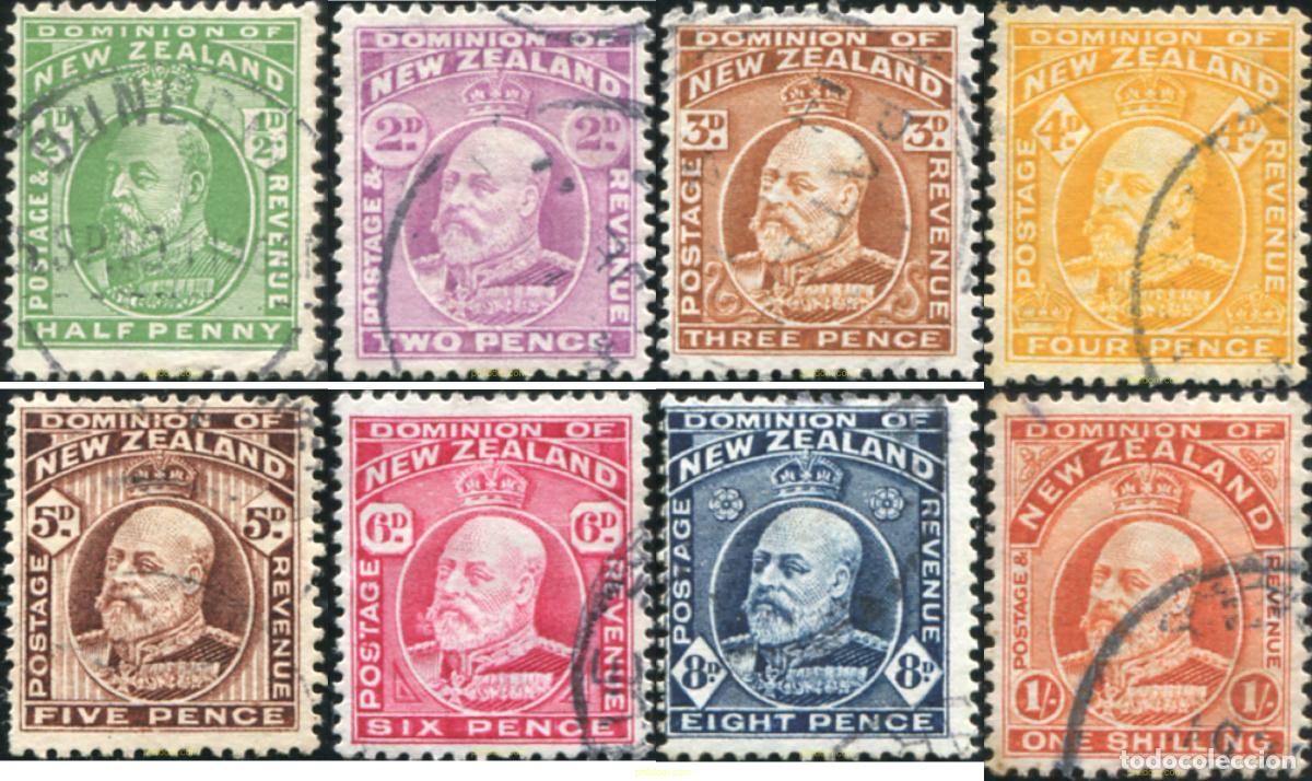 Sellos: 780963 USED NUEVA ZELANDA 1909 ALEGORIA Y EFIGIE DE EDUARDO VII