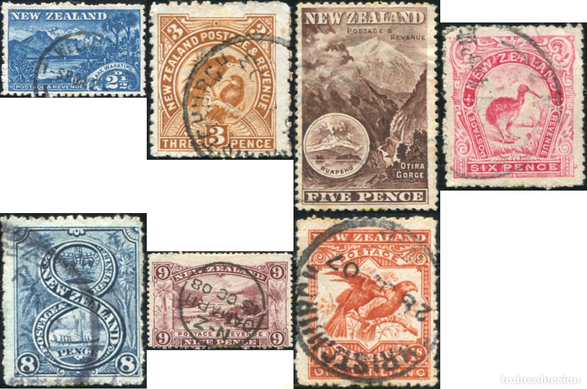 Sellos: 780937 USED NUEVA ZELANDA 1902 MOTIVOS VARIOS