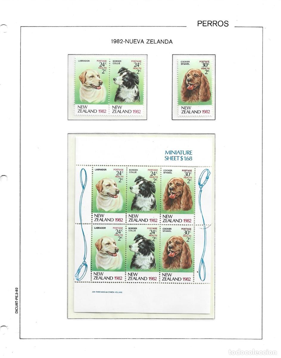 Sellos: Hoja de Nueva Zelanda 1982 - Health 1982 Dog Breeds - mini sheet - Y&T FB47 - Fauna