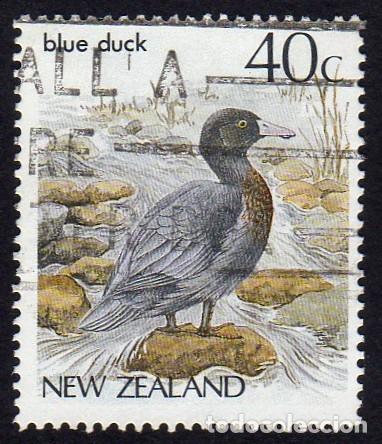 Sellos: Nueva Zelanda. Fauna. Pato Azul. 1987. YT-948. Usado.