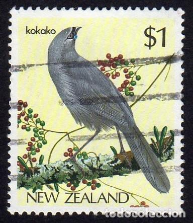 Sellos: Nueva Zelanda. Fauna. Norht Island Kokako. 1985. YT-895. Usado.