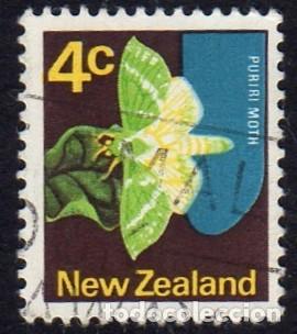 Sellos: Nueva Zelanda. Fauna. Puriri Moth. 1970. YT-513. Usado.