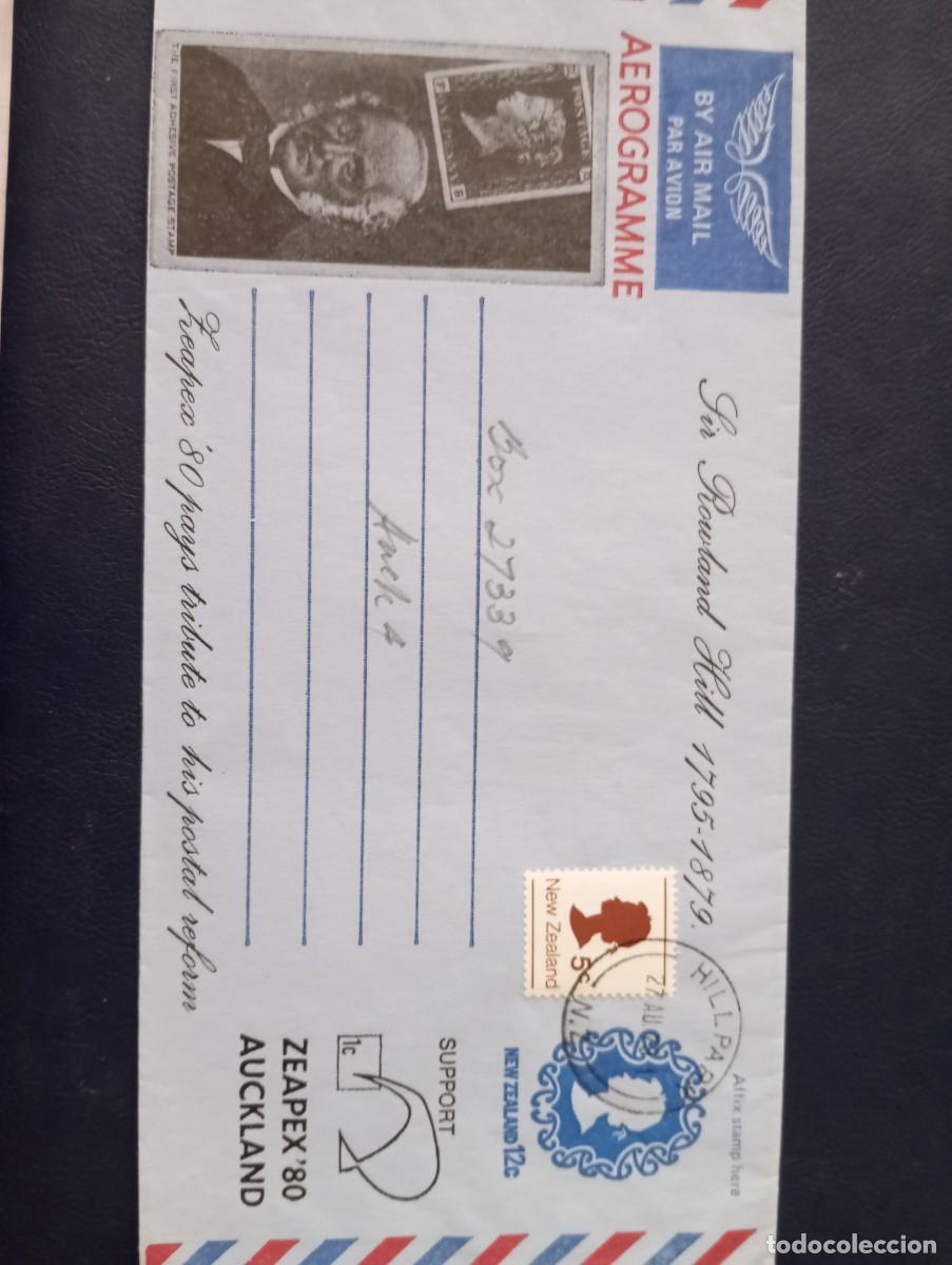 Sellos: AEROGRAMA, NUEVA ZELANDA SIR ROWLAND HILL , ISABEL II