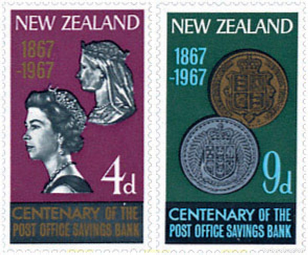 Sellos: 134495 MNH NUEVA ZELANDA 1967 CENTENARIO DE LA CAJA POSTAL DE AHORROS