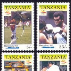 Sellos: TANZANIA 1990 611/14 BOXEO/JUDO/ARCO 4V. B-92 II 