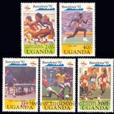 Sellos: UGANDA 1990 741/45 FUTBOL/TENIS MESA 5V. B-92 I 