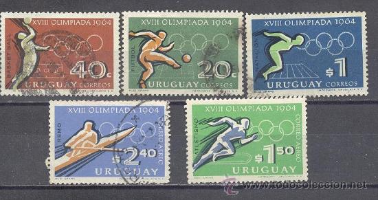 Sellos: URUGUAY - OLIMPIADAS 1964-USADO - Foto 1