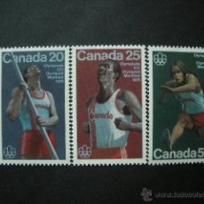 Sellos: CANADA 1975 IVERT 571/3 *** JUEGOS OLIMPICOS DE MONTREAL - DEPORTES. Lote 42994554